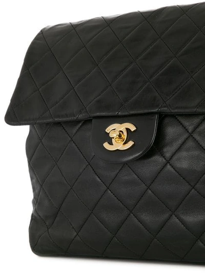 Pre-owned Chanel 1994-1996 Cc Chain Backpack In Black
