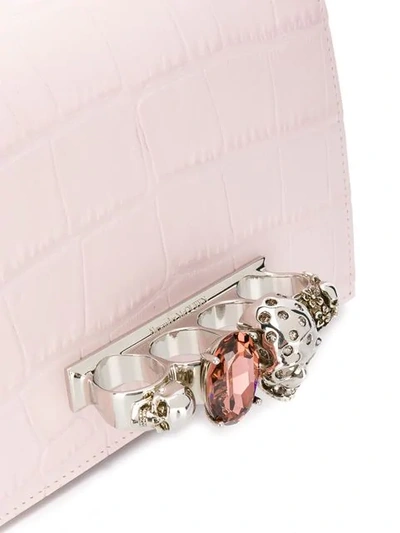 Shop Alexander Mcqueen Jewelled Knuckle Duster Bag In Pink