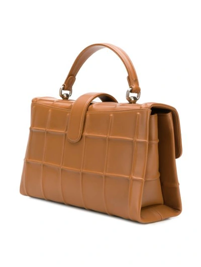 Shop Rodo Embossed Check Tote - Brown
