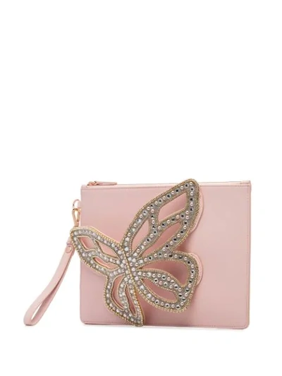 Shop Sophia Webster Flossy Butterfly Clutch Bag In Sunkissed Pink