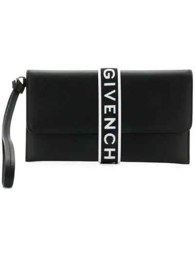 Shop Givenchy 4g Flap Pouch With Wristlet In Black