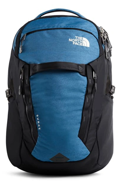 Shop The North Face Surge Backpack In Shady Blue/weathered Black