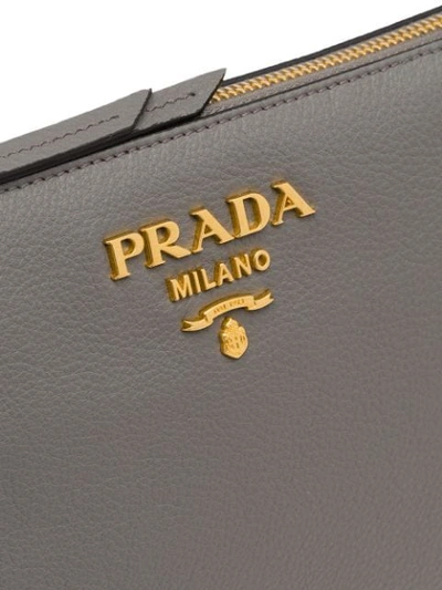 Shop Prada Calf Leather Bag - Grey