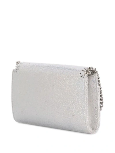 Shop Stella Mccartney Falabella Clutch Bag In Silver