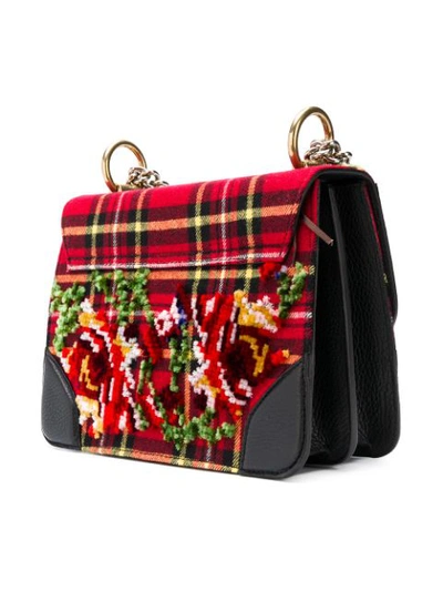 Shop Ermanno Scervino Scottish Check Chain Bag In Red