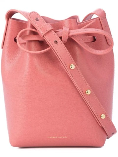 Shop Mansur Gavriel Mini Mini Bucket Bag In Light Pink