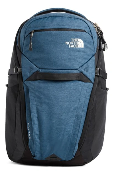 Shop The North Face Router Backpack In Shady Blue/weathered Black