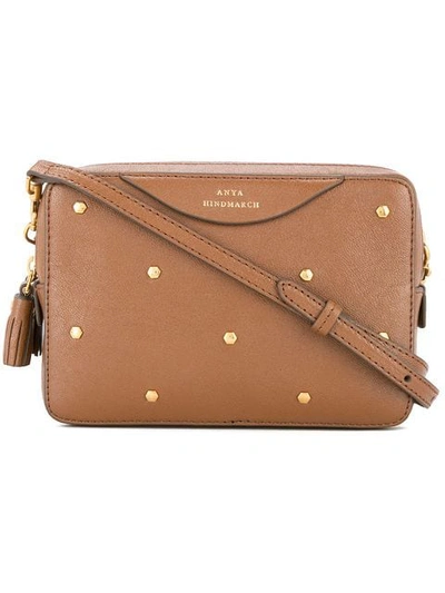 Shop Anya Hindmarch Double Zip Wallet Crossbody Bag In Brown