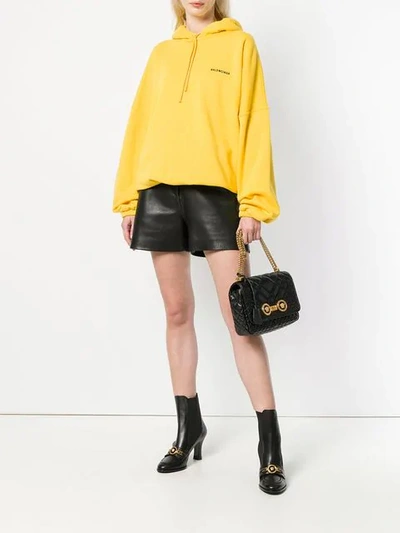 Shop Versace Quilted Shoulder Bag In Black