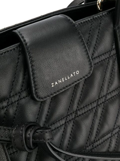 Shop Zanellato Quilted Tote Bag In Black