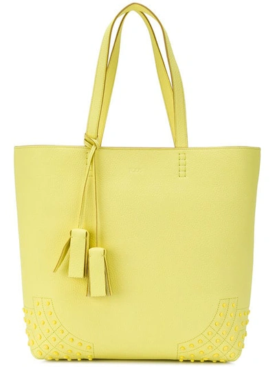 Shop Tod's Wave Shopper Tote In Yellow