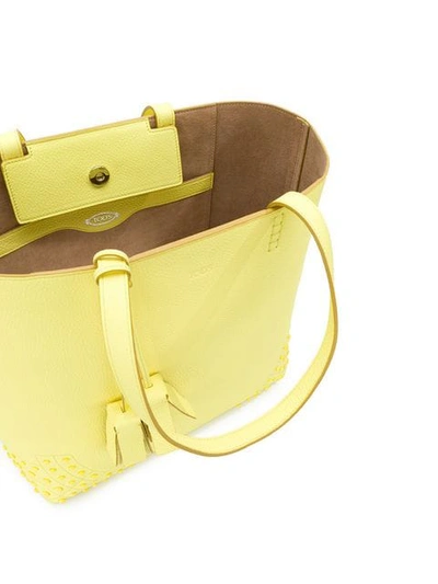 Shop Tod's Wave Shopper Tote In Yellow