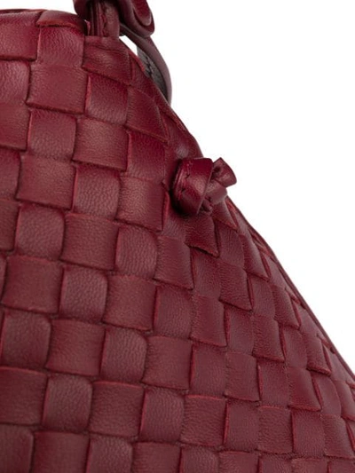 Shop Bottega Veneta Nodini Intrecciato Crossbody Bag In Red