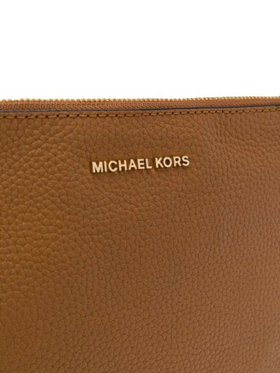Shop Michael Michael Kors Pebbled Pouch Crossbody Bag In Brown