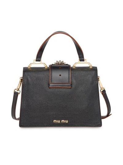Shop Miu Miu 'miu Lady Madras' Handtasche In Black