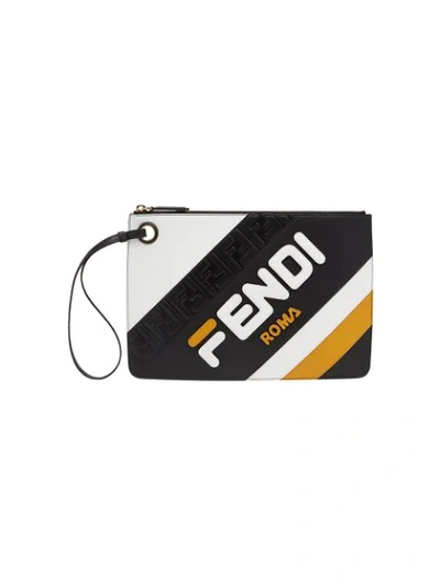Shop Fendi Logo Purse In Black