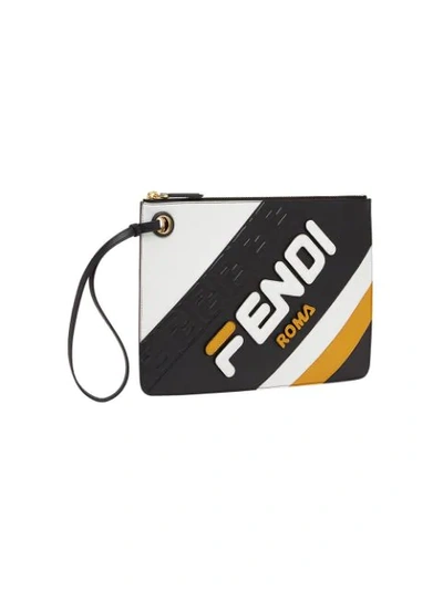 Shop Fendi Logo Purse In Black