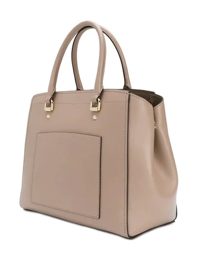 Shop Michael Michael Kors Benning Satchel Bag In Neutrals