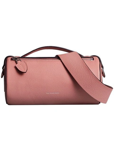 Shop Burberry The Leather Barrel Bag In Pink