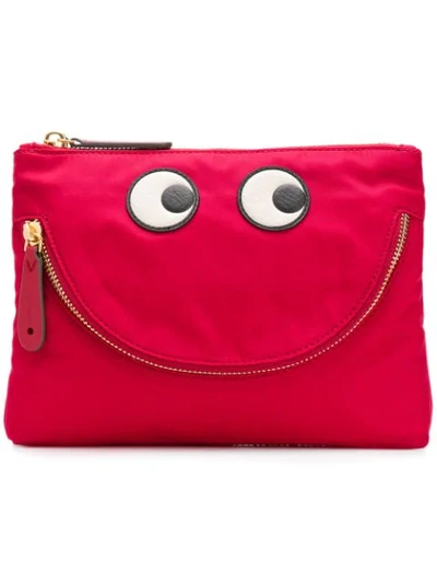 Shop Anya Hindmarch Happy Eyes Pouch - Red