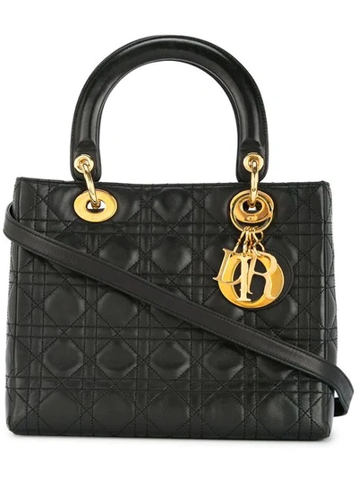 Pre-owned Dior Lady  Cannage Bag In Black