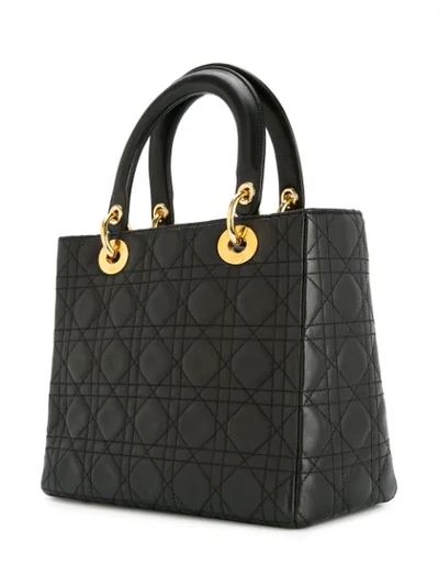 Pre-owned Dior Lady  Cannage Bag In Black