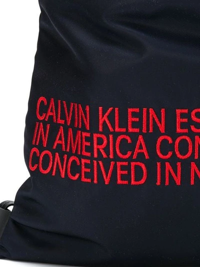 Shop Calvin Klein 205w39nyc Embroidered Text Backpack In Blue