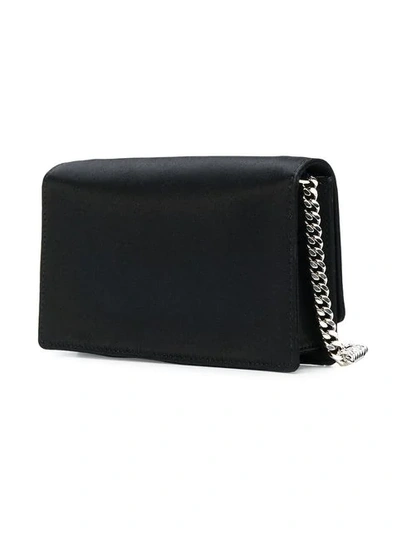 Shop Rochas Embellished Logo Clutch Bag In Black