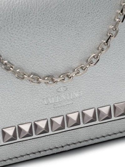 Shop Valentino Garavani Metallic Rockstud Embellished Chain Strap Leather Shoulder Bag