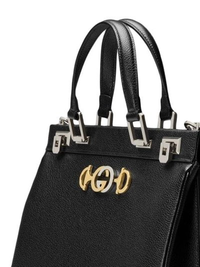 Shop Gucci Zumi Medium Top Handle Bag In Black