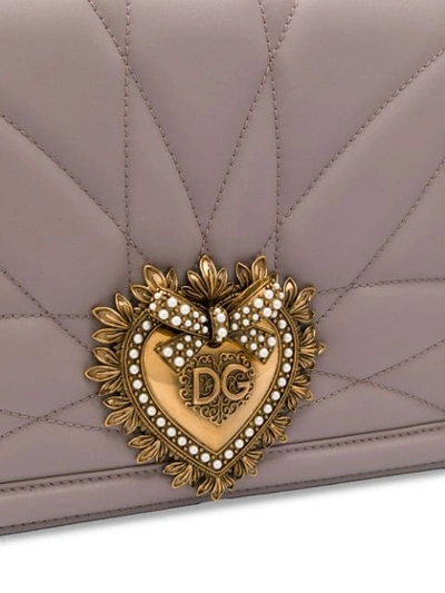 Shop Dolce & Gabbana Devotion Shoulder Bag In Neutrals