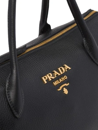 Shop Prada Logo Tote Bag - Black