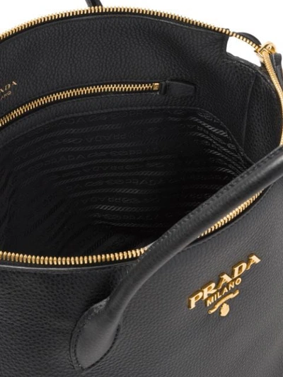 Shop Prada Logo Tote Bag - Black