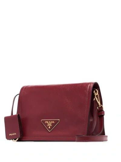 Shop Prada Small Etiquette Shoulder Bag In Red