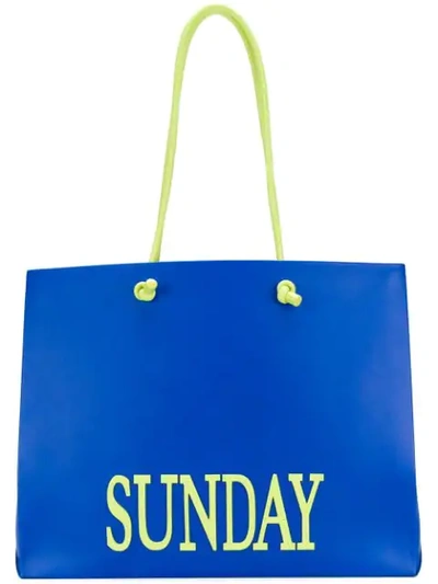 Shop Alberta Ferretti Large Sunday Tote In Blue