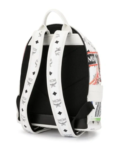 Shop Mcm Stark Flight Print Backpack In White