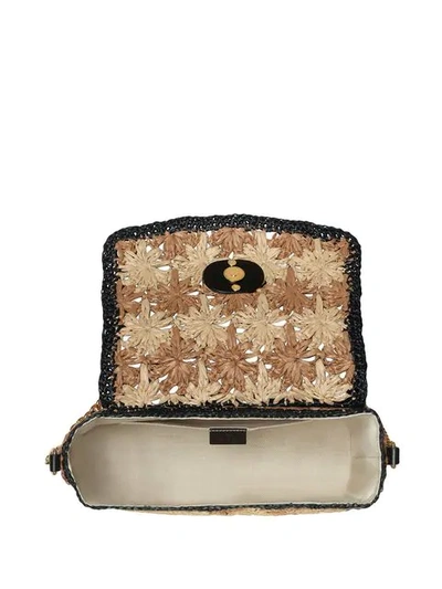 Shop Gucci Small Gg Marmont Raffia Shoulder Bag In Brown