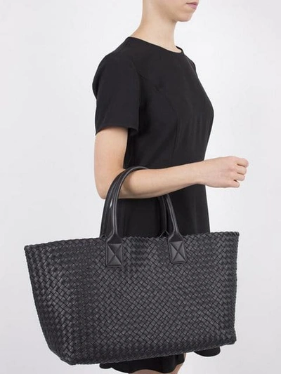 Shop Bottega Veneta Cabat Tote Bag In Black