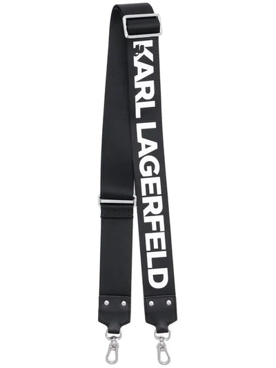 Shop Karl Lagerfeld K/straps Wide Bag Strap In Black