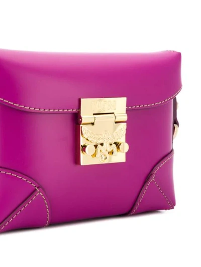 Shop Mcm Foldover Belt Bag - Purple