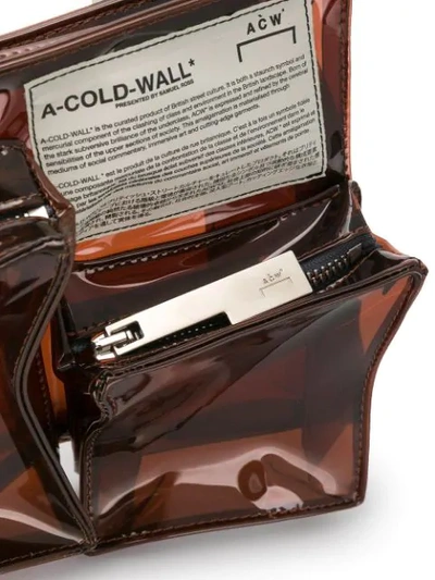 Shop A-cold-wall* Transparent Multi Pocket Bag In Brown