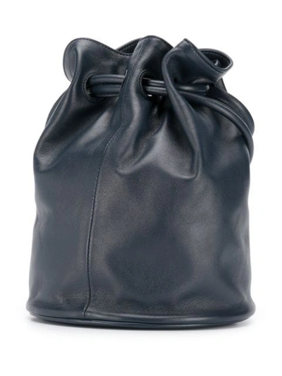 Shop Mansur Gavriel Drawstring Pouch In Bl