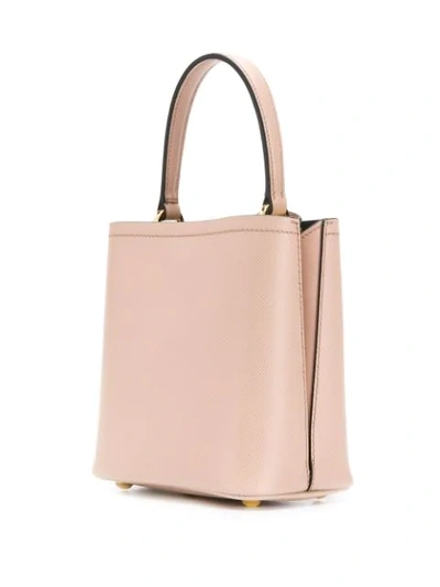 Shop Prada Top Handle Mini Bucket Bag In Neutrals