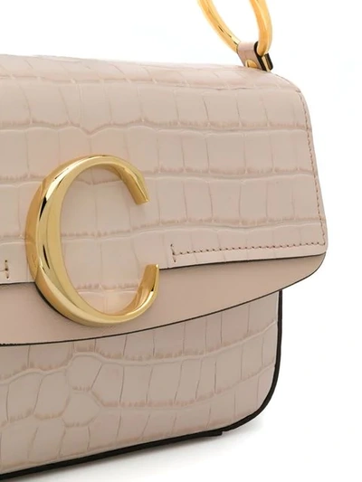 Shop Chloé C Double Shoulder Bag In Pink