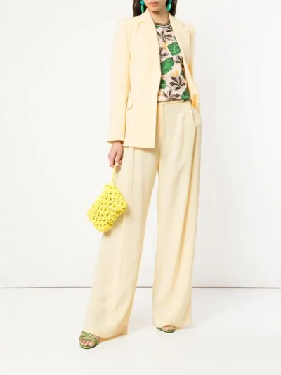 Shop Alienina Braided Clutch Bag In Yellow