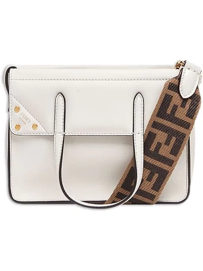 Shop Fendi Flip Mini Handbag In White