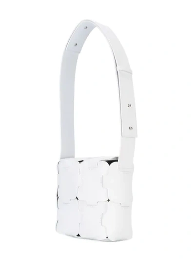 Shop Rabanne Boxy Shoulder Bag In White