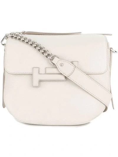 Shop Tod's Double T Shoulder Bag In White
