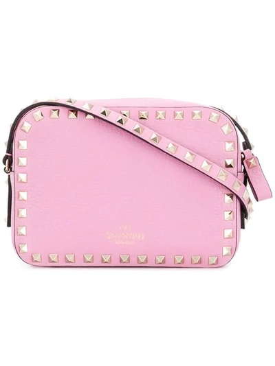 Shop Valentino Rockstud Camera Crossbody Bag In Pink