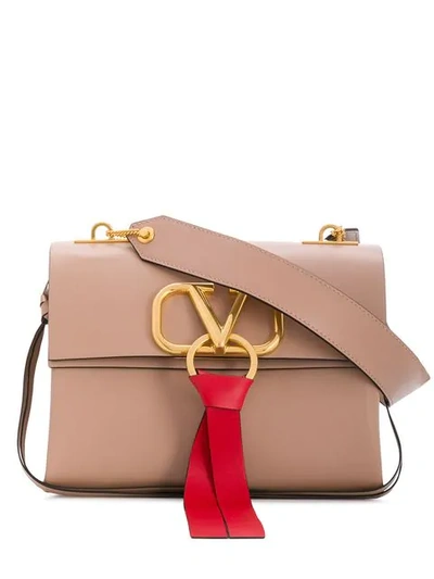 Shop Valentino Small Vring Shoulder Bag In Neutrals